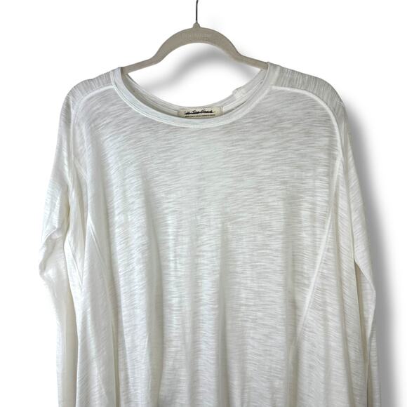 Free People We The Free Aria Trapeze White Boho Drapey Asymmetric Crewneck Top - Picture 4 of 10